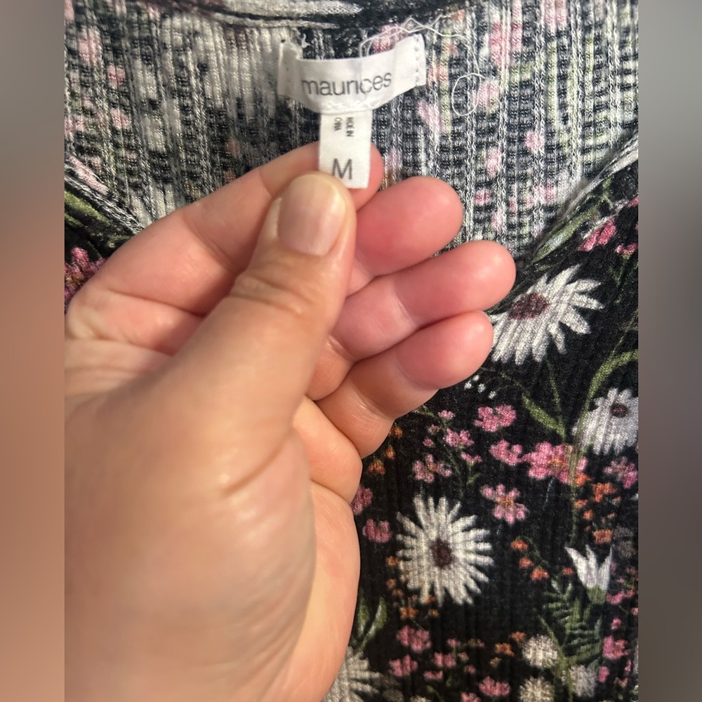 Maurices Black Floral Tank Top - Picture 3 of 3